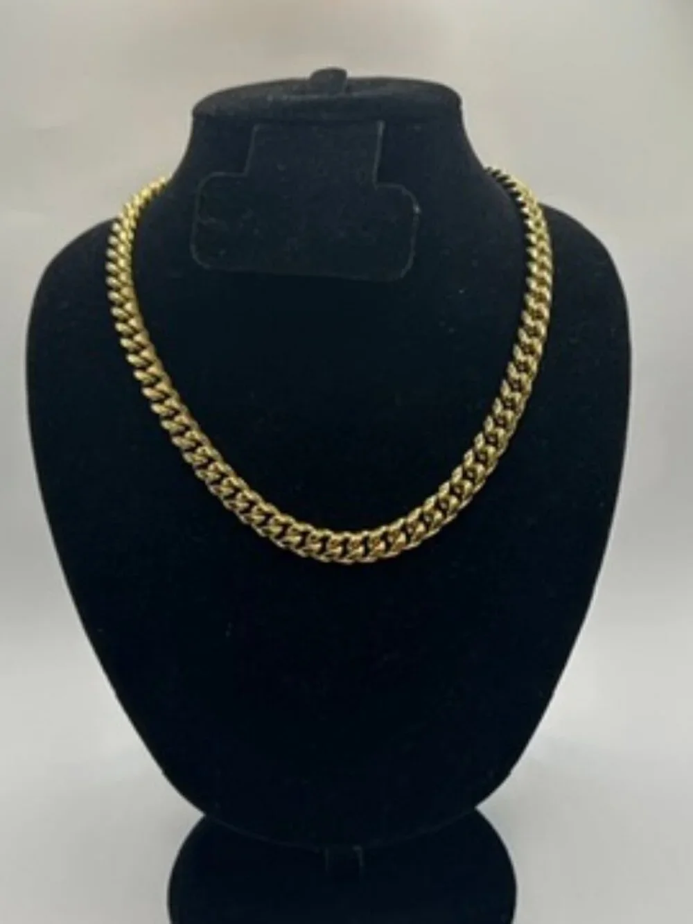 Real Gold Cuban Chain 8mm 20 Inch Stainless Steel Plated Solid Waterproof Mens